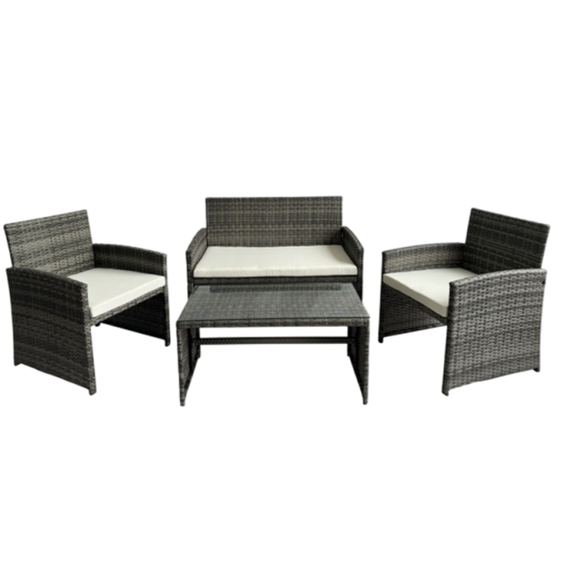 Набор мебели ротанг, 4 предмета, тёмно-серый